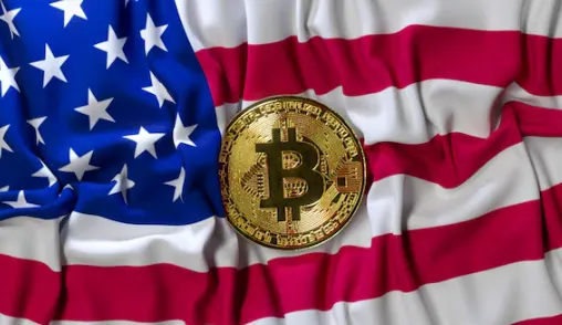 bitcoin on an american flag