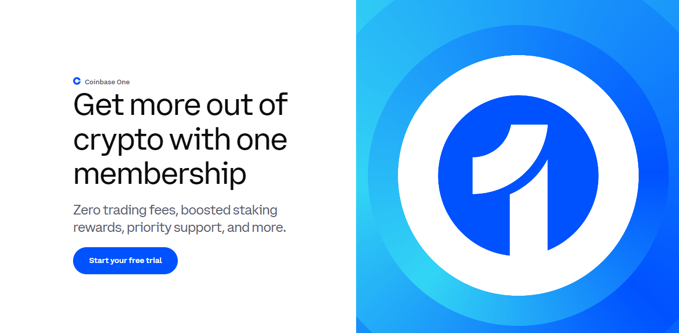Coinbase One subscription screen
