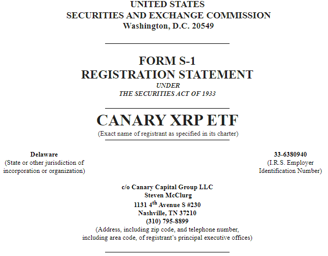 xrp etf filing