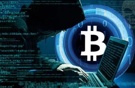 a crypto hacker in front of a computer