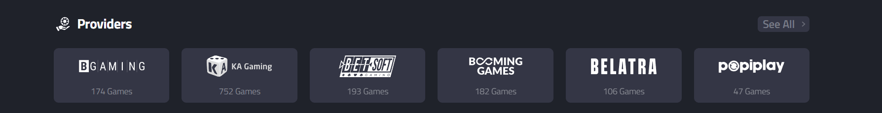 mBit Casino providers