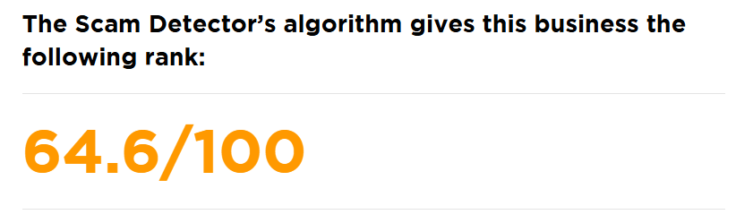 Scam detector score