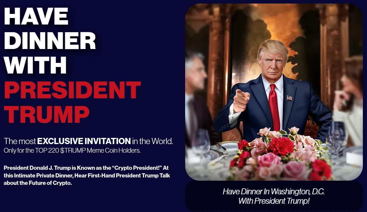 TRUMP meme coin dinner