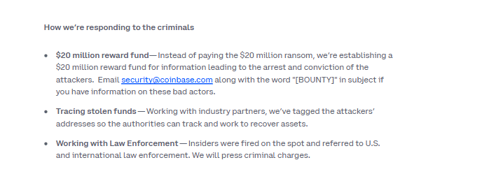 Coinbase response
