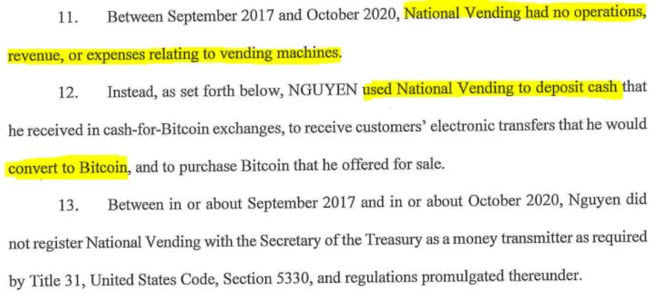 Prosecutors say Trung Nguyen operated a fake vending machine business