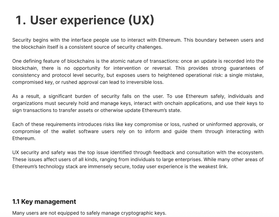 Excerpt from Ethereum Foundation’s security report