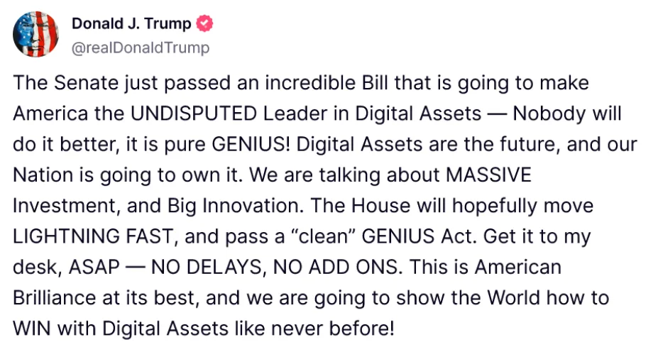 Trump Truth Social post