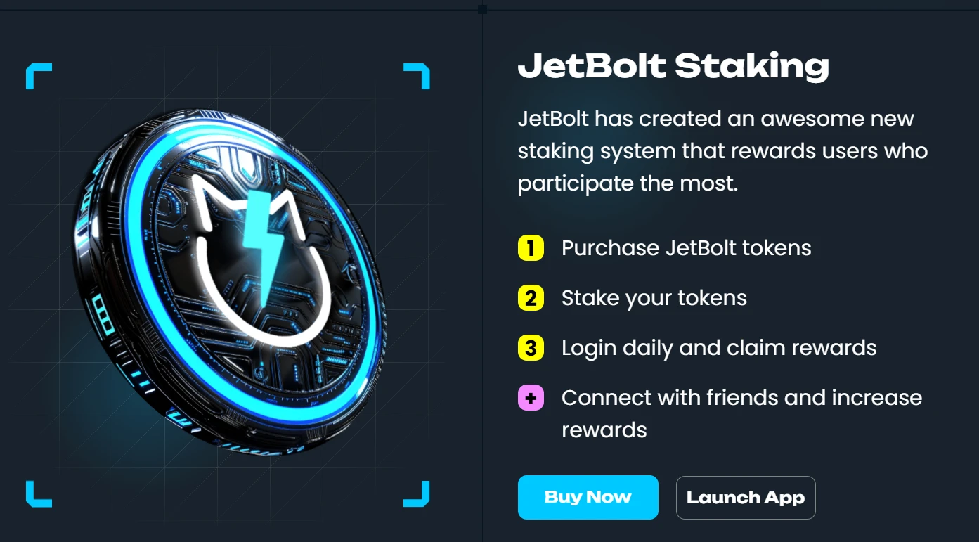 Jetbolt staking page