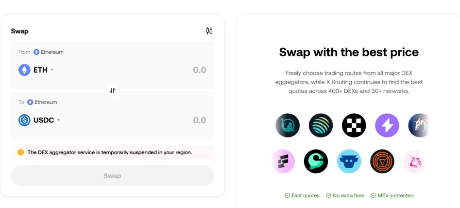 Swapping tokens using OKX DEX aggregator