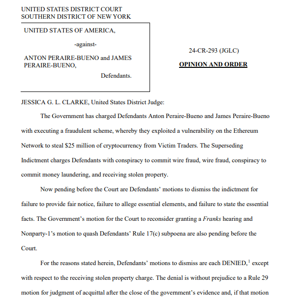 Denial to dismiss