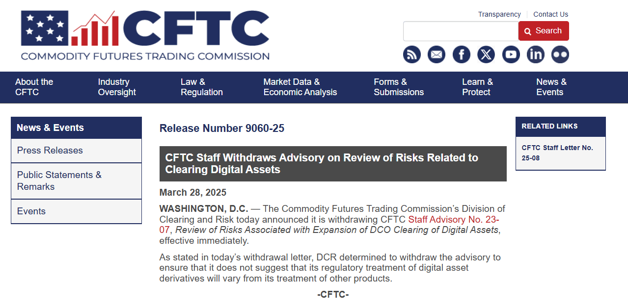 CFTC announcement