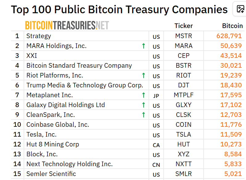 Bitcoin treasuries