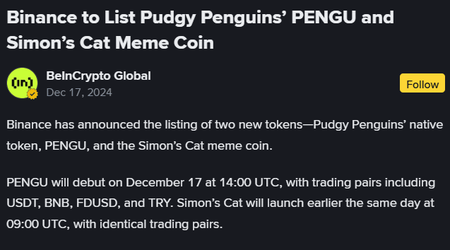 Announcement