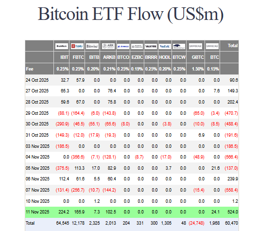 Bitcoin ETF flows
