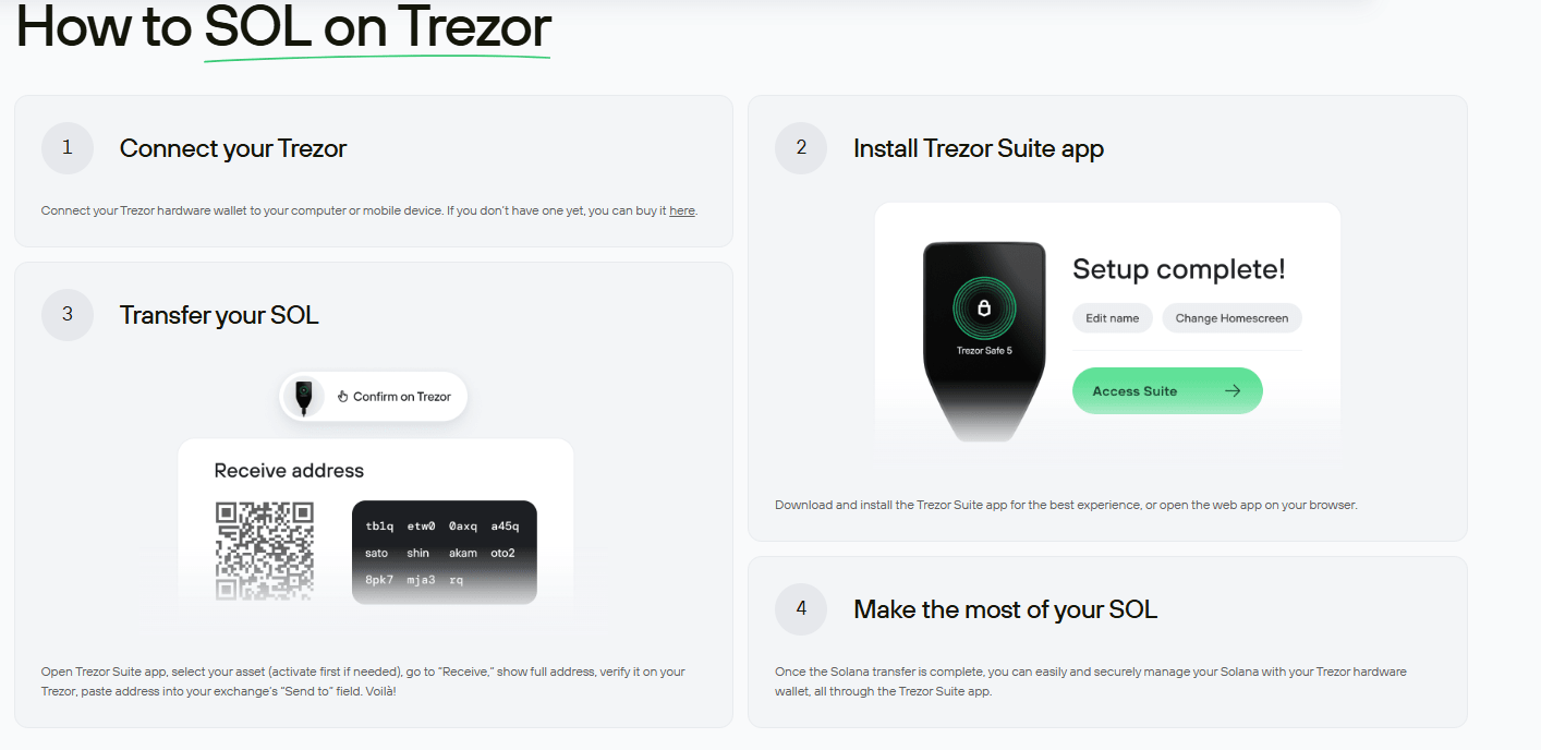 SOL on Trezor