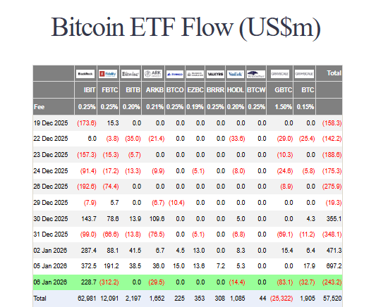 Bitcoin ETF flows