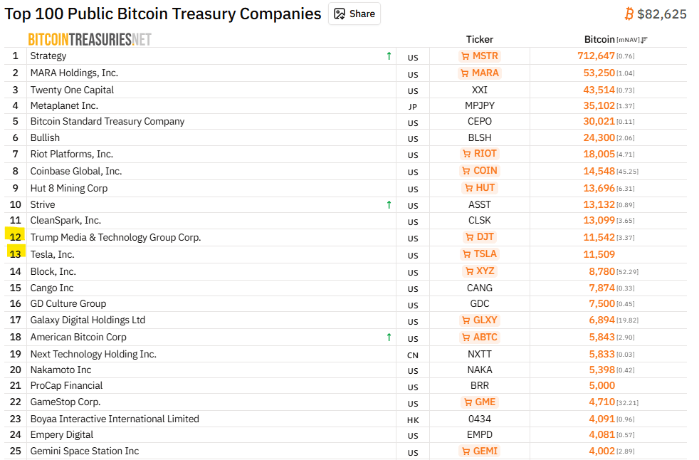 Bitcoin treasuries