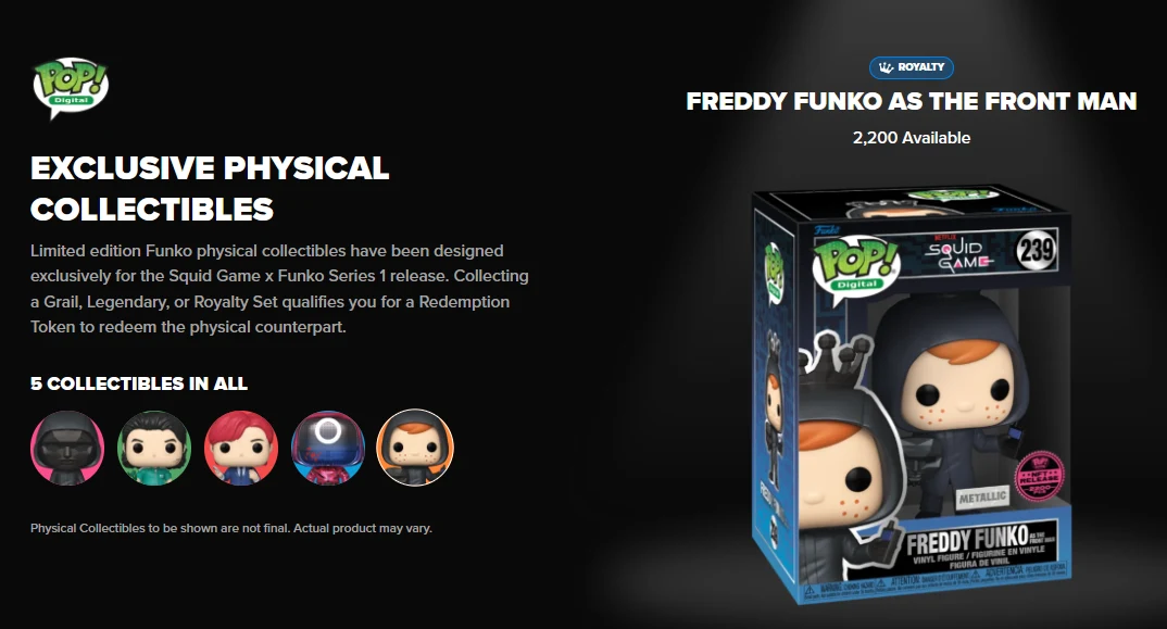 Squid Game Funko Pop physical collectibles