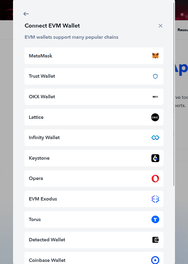 Crypto wallet tracker setup screen