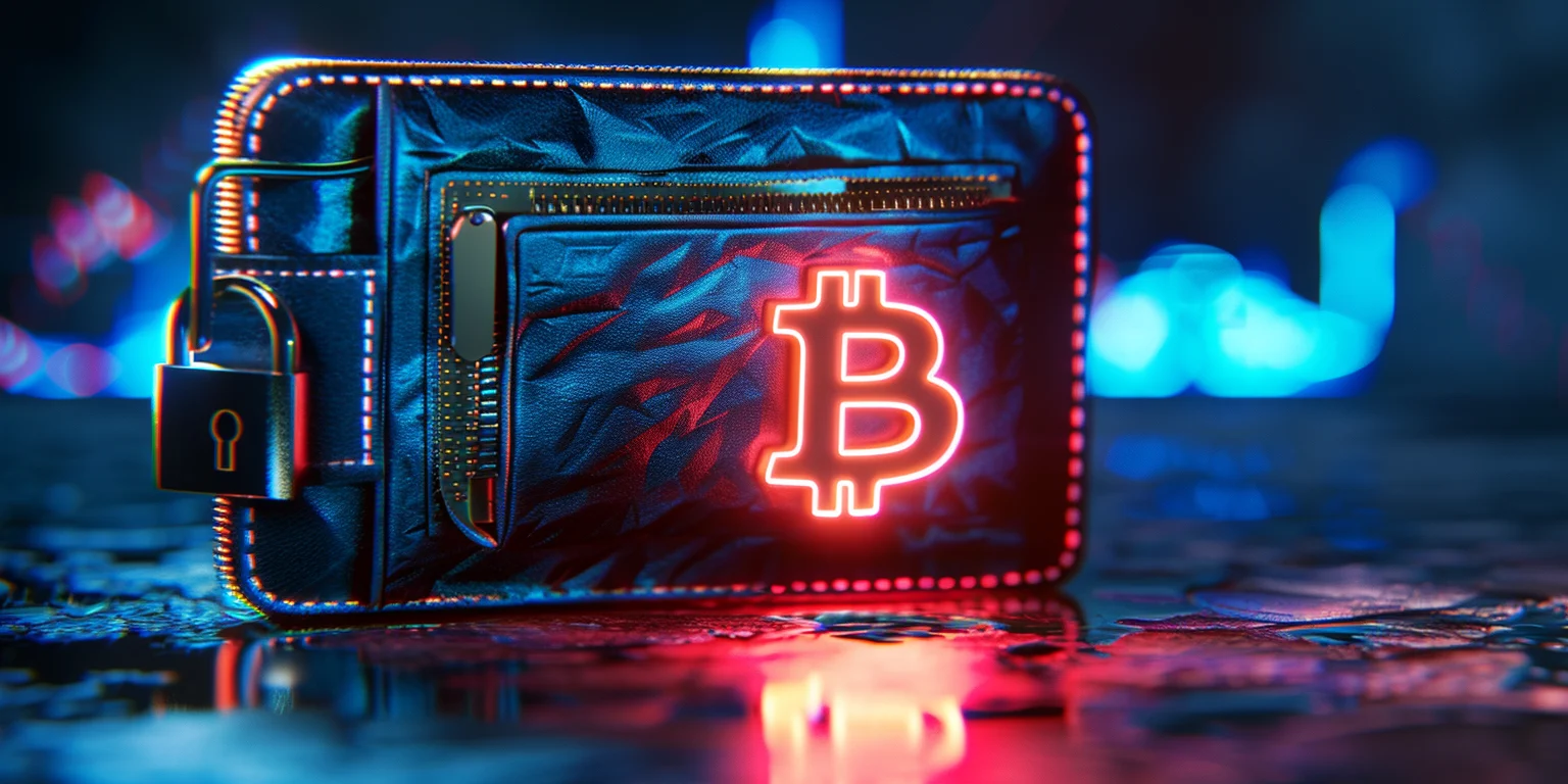 Wallet with Bitcoins and a lock