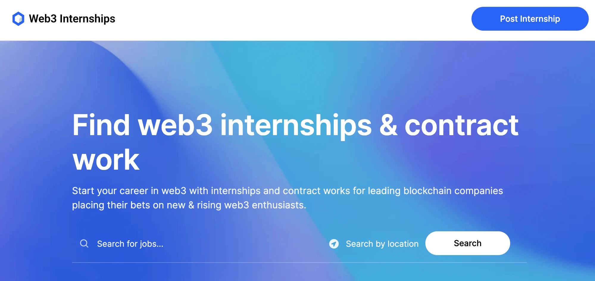 Web3 Internships website screenshot