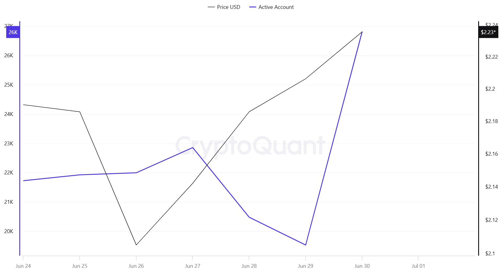 XRP Ledger: Active Addresses. Source: CryptoQuant