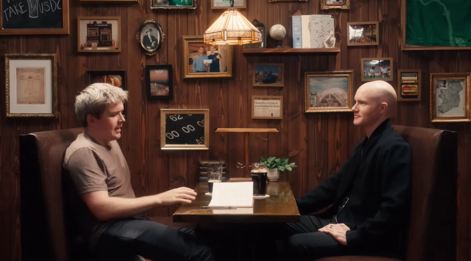 A Cheeky Pint with Coinbase CEO Brian Armstrong. Source: Youtube/Stripe