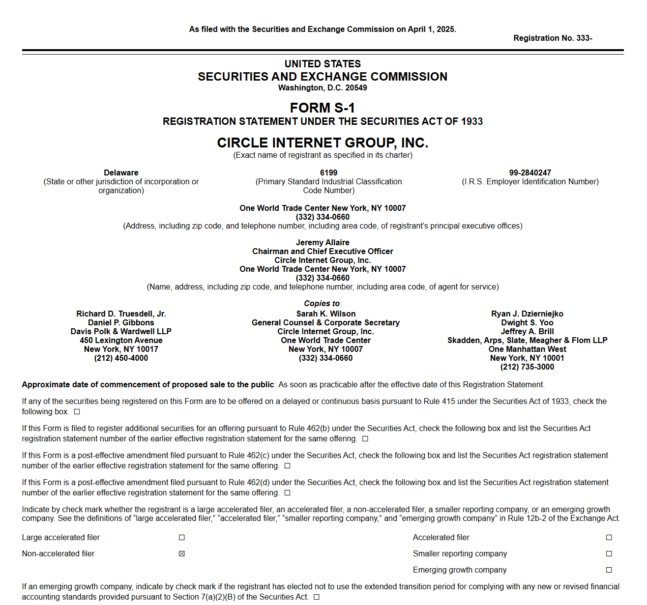 Screenshot of Circle’s S-1 IPO filing. Source: sec.gov