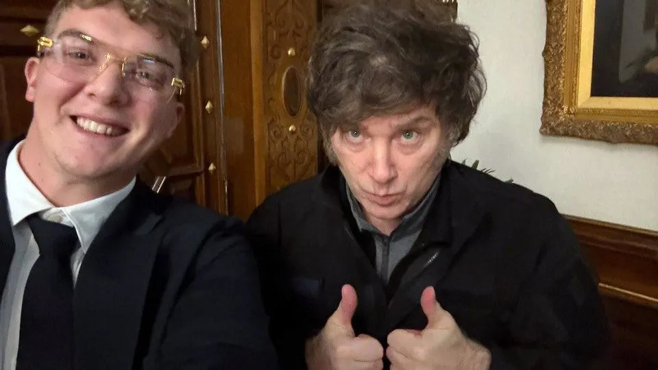 Hayden Davis and Javier Milei.