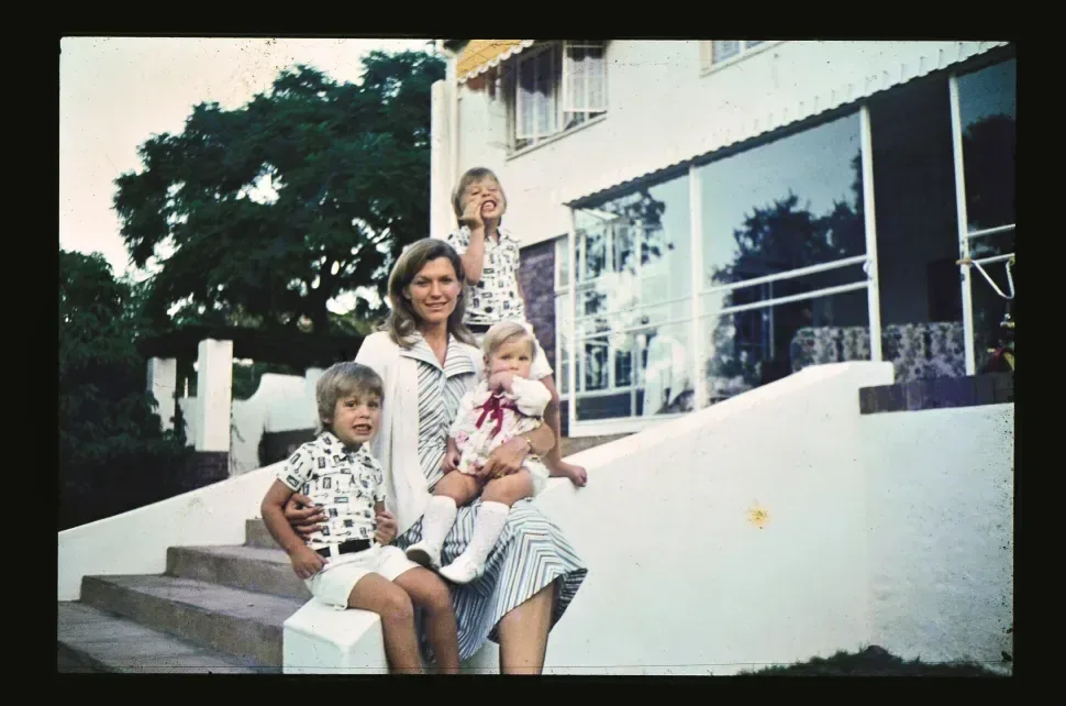 Childhood photo of Elon Musk with Maye and Kimbal. Source: Observer