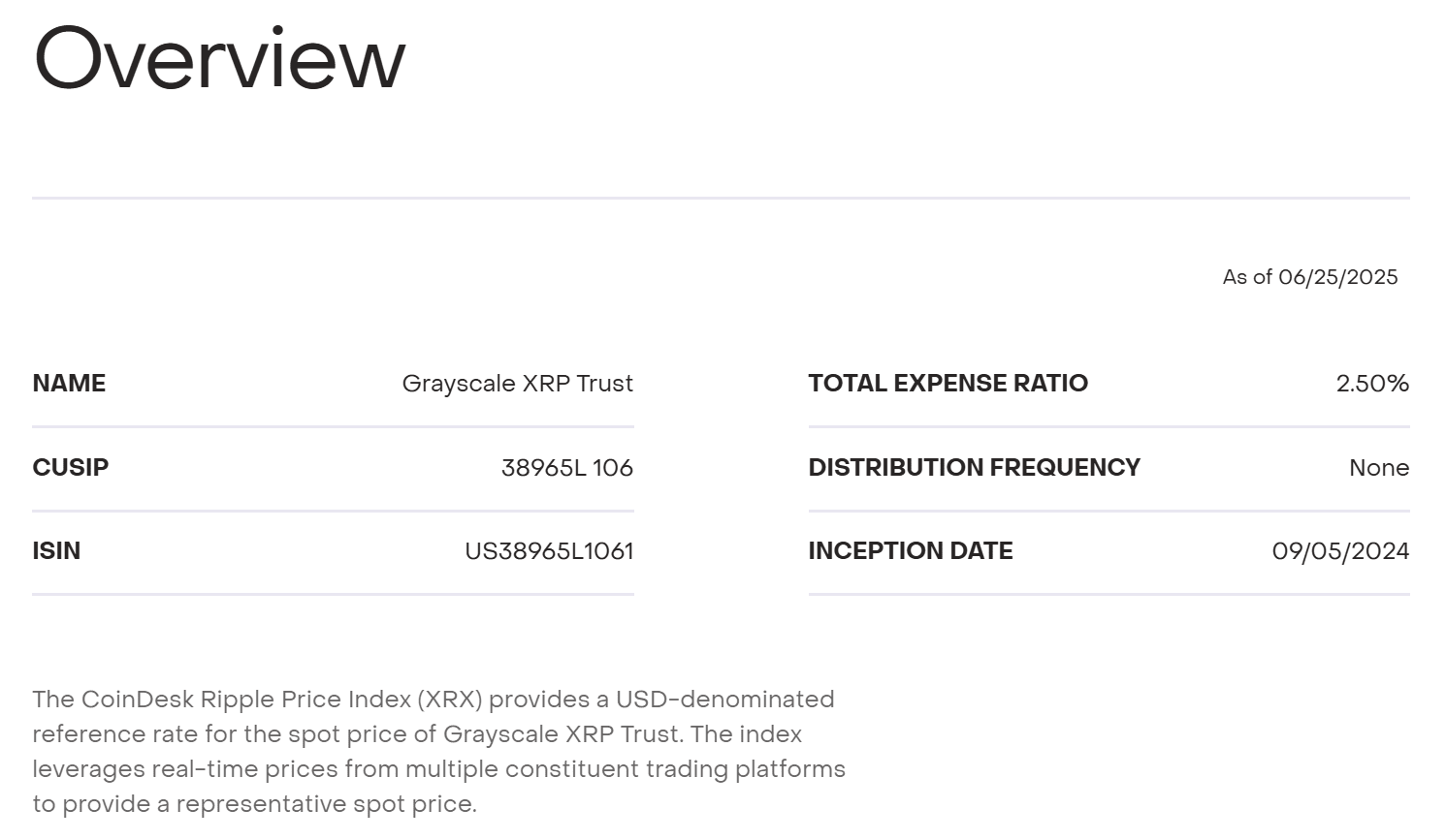 Grayscale XRP Trust. Source: grayscale.com