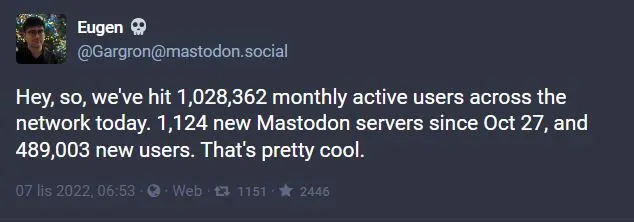 Mastodon post