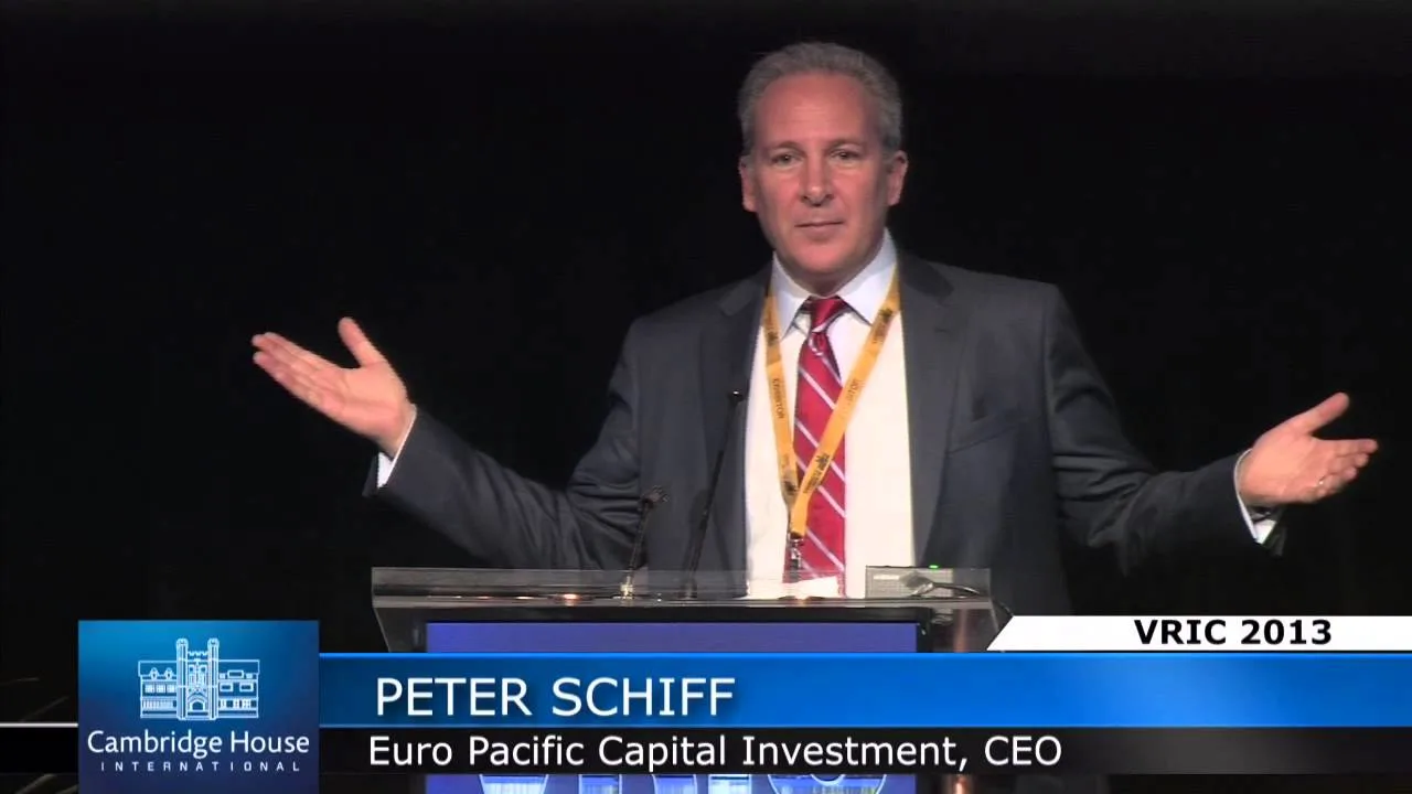 Peter Schiff speaking at a finance conference