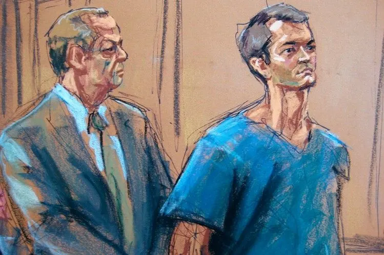 Ross Ulbricht’s Mugshot Courtroom Sketches from Ulbricht’s Trial. Photo: Reuters