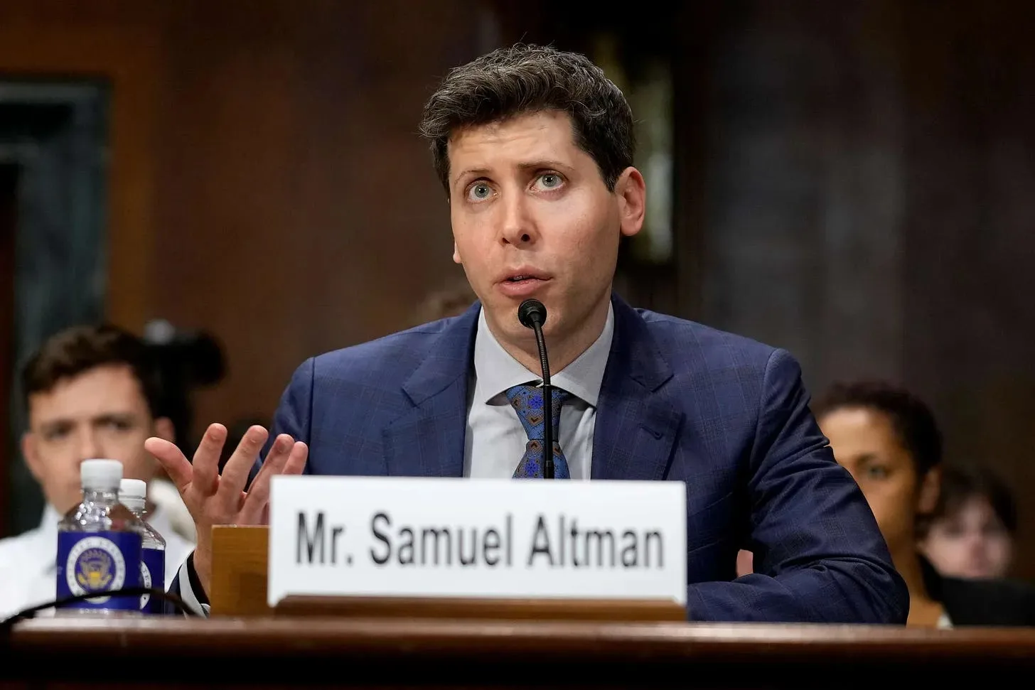 Screenshot of Altman’s congressional testimony where his salary is discussed. 