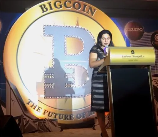 Ignatova's speech at an event supposedly organized by BigCoin. Source: BehindMLM.