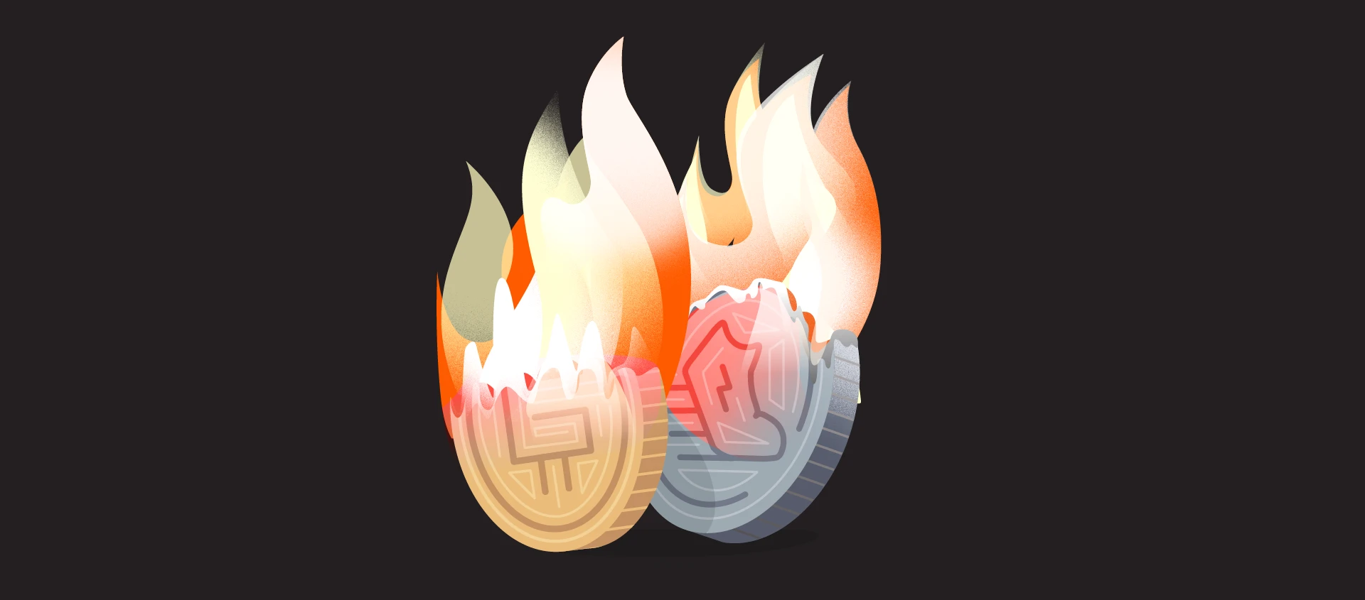 An image of StepN tokens burning. 