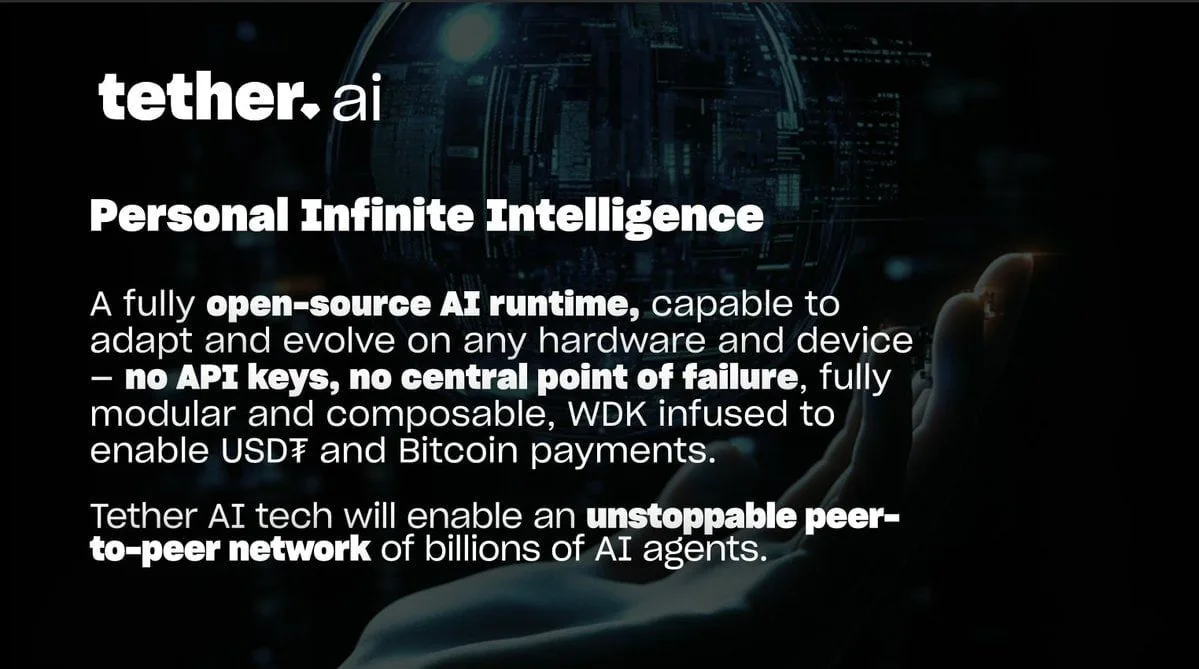 A brief description of the Tether AI project. Source: Paolo Ardoino. 