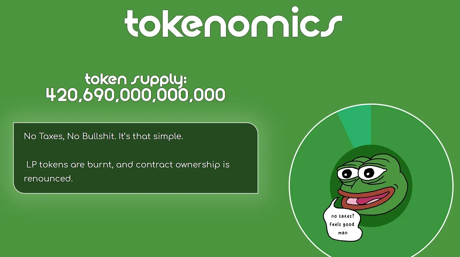 Pepe Tokenomics. Source: project website