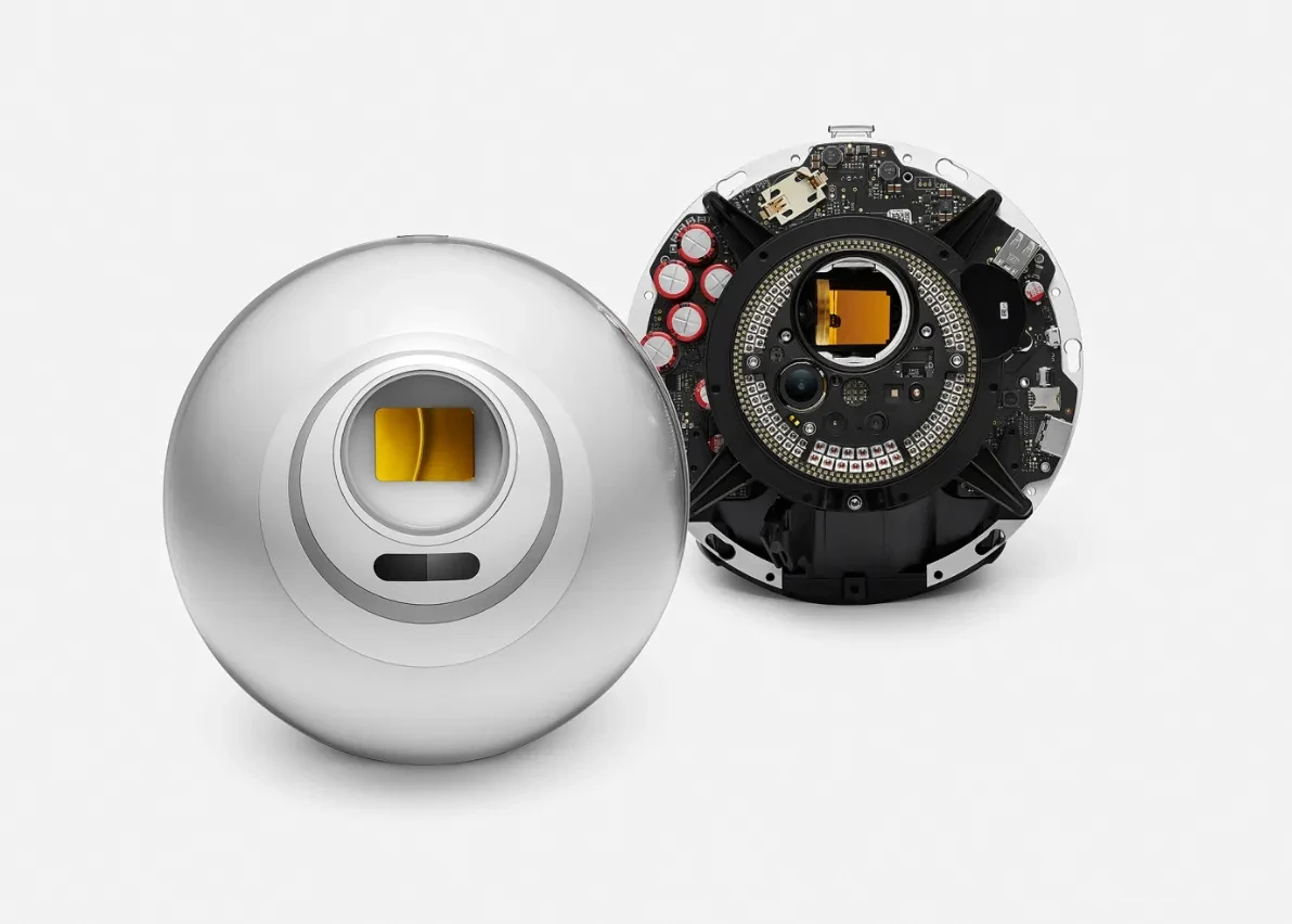 Photo of a Worldcoin orb device