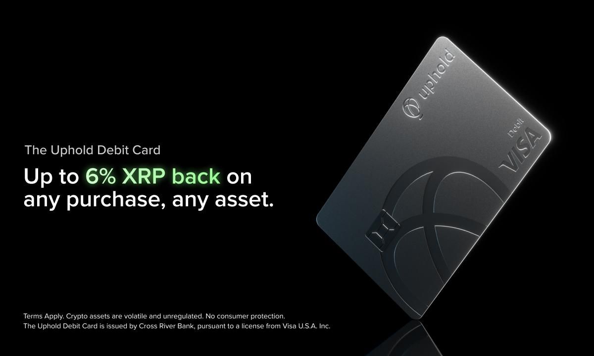 Uphold Debit Card to Give Users up to 6% XRP back on All Purchases  Launching in October