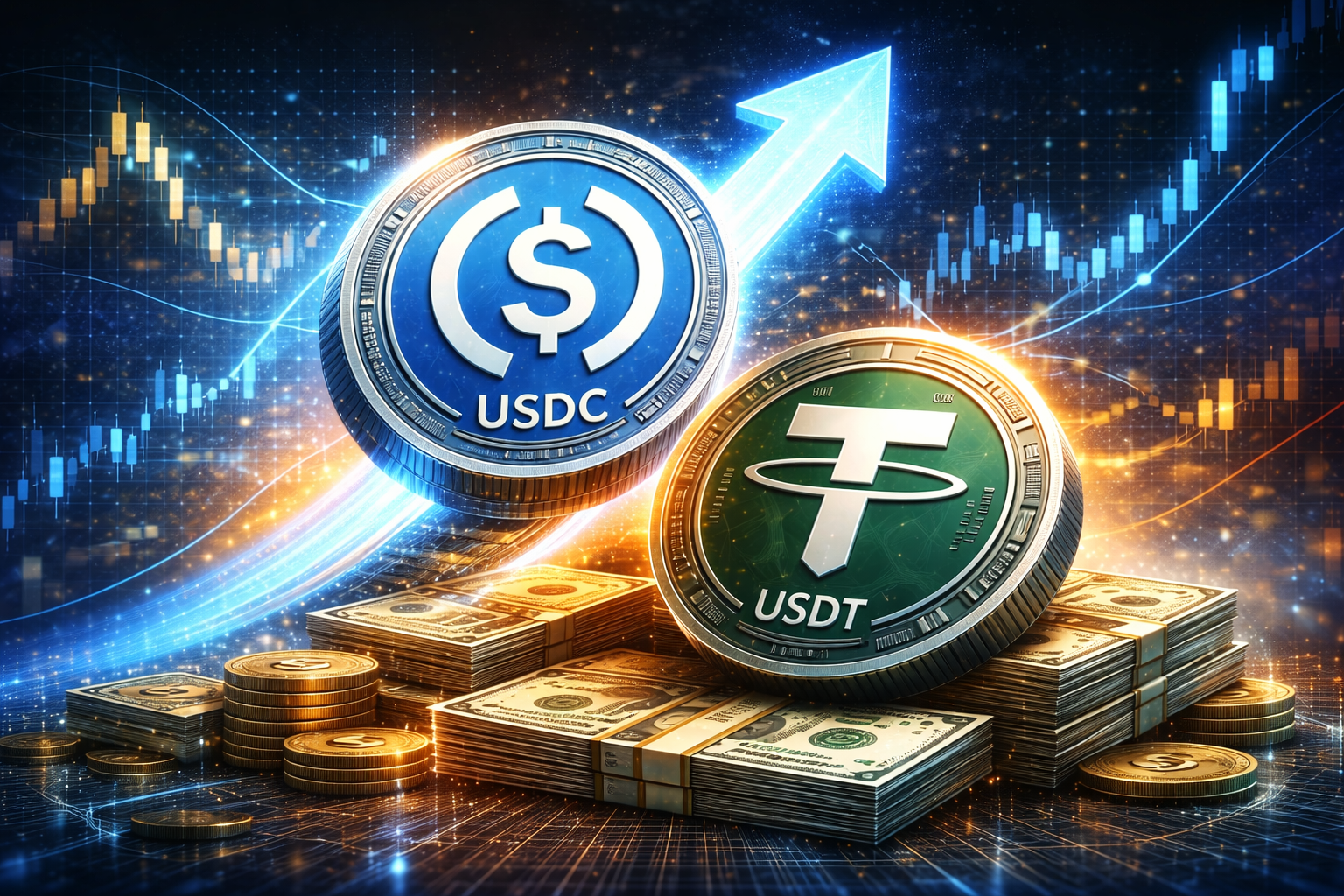 USDC Overtakes USDT in Transaction Volume for the First Time Since 2019